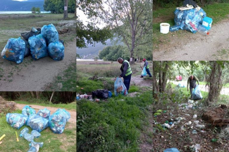 Собрани стотици вреќи отпад во акцијата за чистење на патот Охрид Св. Наум