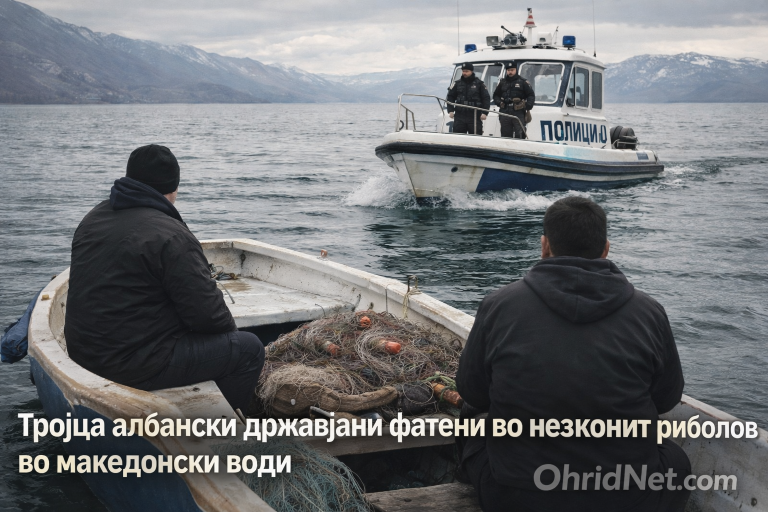 Тројца албански државјани фатени во незаконит риболов во Охридското Езеро