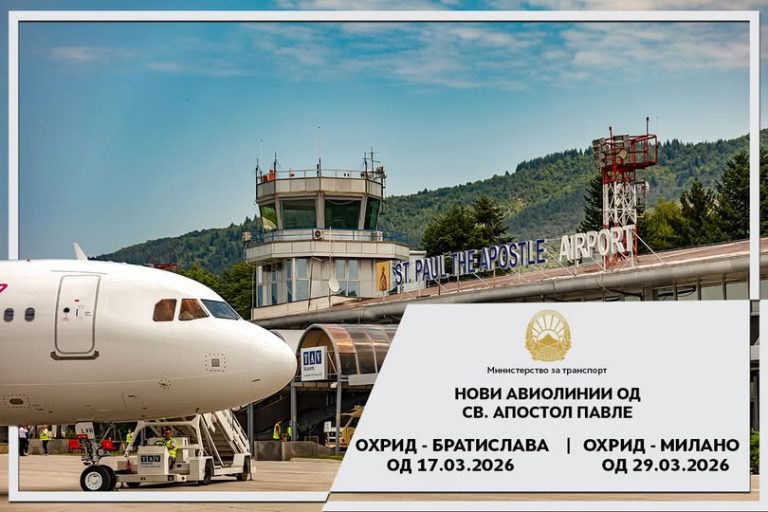 Охрид доби нова авиолинија: Од денес директни летови до Братислава