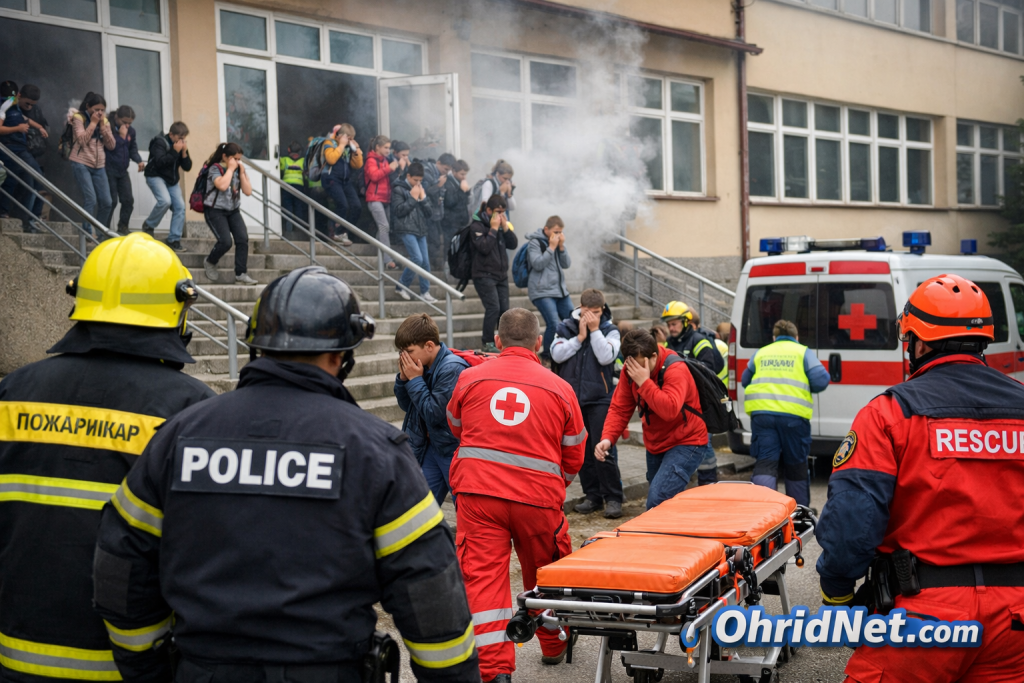 Симулација на несреќа утре во Охрид: Показна вежба за евакуација во ООУ „Григор Прличев“