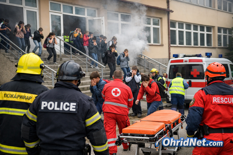 Симулација на несреќа утре во Охрид: Показна вежба за евакуација во ООУ „Григор Прличев“
