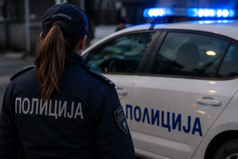 19-годишник приведен по закани кон полицаец и оштетување возило