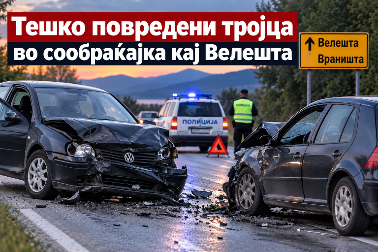 Тројца повредени во сообраќајка кај Велешта
