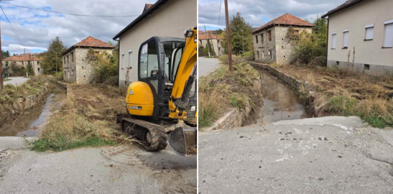 Во Дебрца се чистат каналите и речните корита за заштита од зимски поплави
